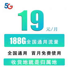 19元 月租可选归属地全国通用5G不限速手机电话流量上网大王卡无线