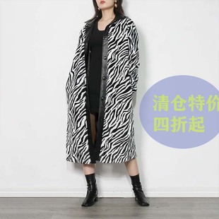 外套不退不换 外单大码 时尚 斑马纹设计风2024新款 秋冬舒适保暖修身