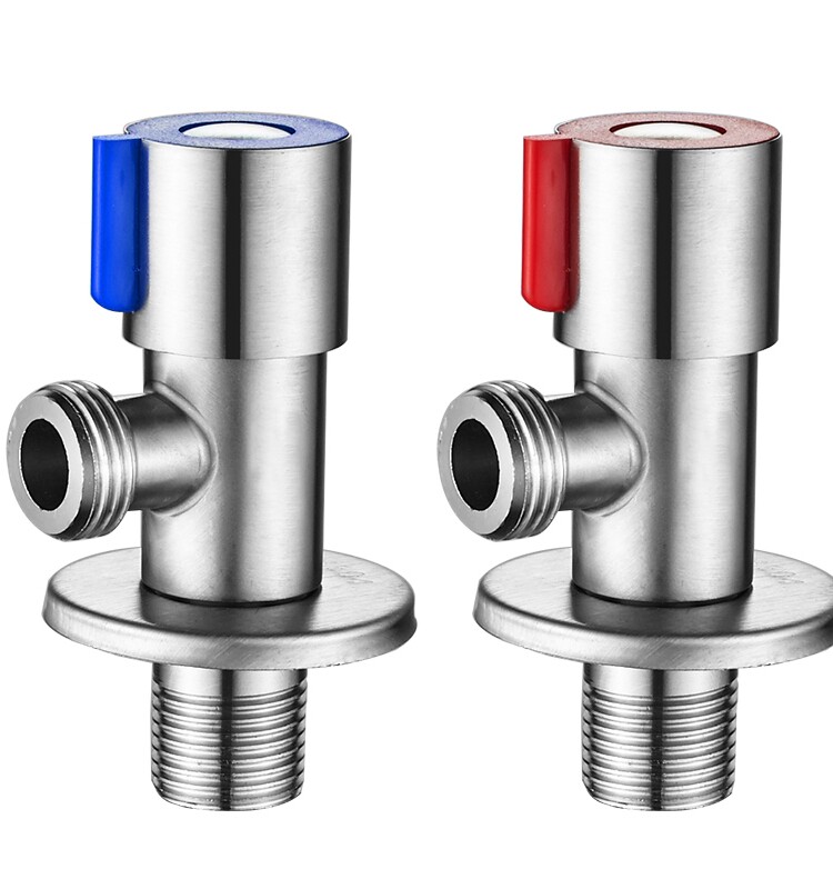 勒恩不锈钢三角阀冷热水通用马桶热水器家用自来水管龙头进水软管