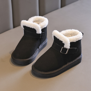 加绒加厚儿童大棉鞋 女童雪地靴2023新款 防水防滑面包鞋 冬季 中大童