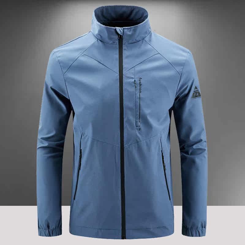 新疆包邮专区春秋季男士冲锋夹克薄款上衣宽松大码户外夹克衫运动