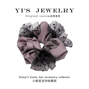 小懿家甄选 赫本风大肠发圈波点蝴蝶结缎面大肠发圈许你耀眼同款