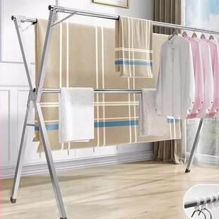 镀锌管晾衣架防风落地户外可移动双杠免打孔衣物铁管宿舍小号铁艺