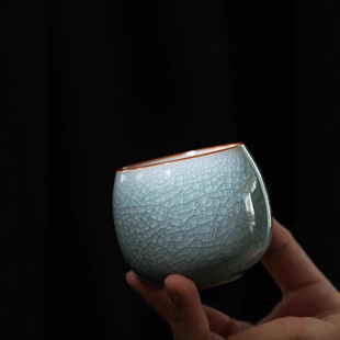 汝窑主人杯单杯开片冰花釉品茗杯陶瓷家用个人专用喝茶杯礼盒
