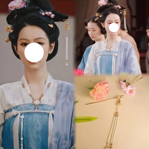 古风红色蝴蝶发夹对夹