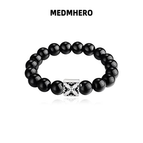 男士黑曜石能量手串转运珠手链