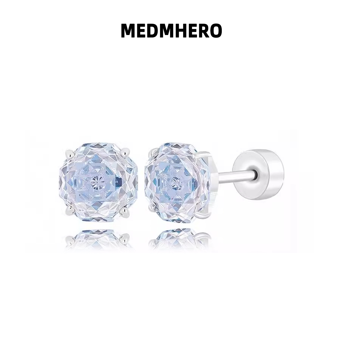 玫瑰切超闪百搭简约耳钉男女款