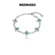 MEDM HEROS925满钻四叶草银手链女轻奢小众精致情侣手饰七夕礼物