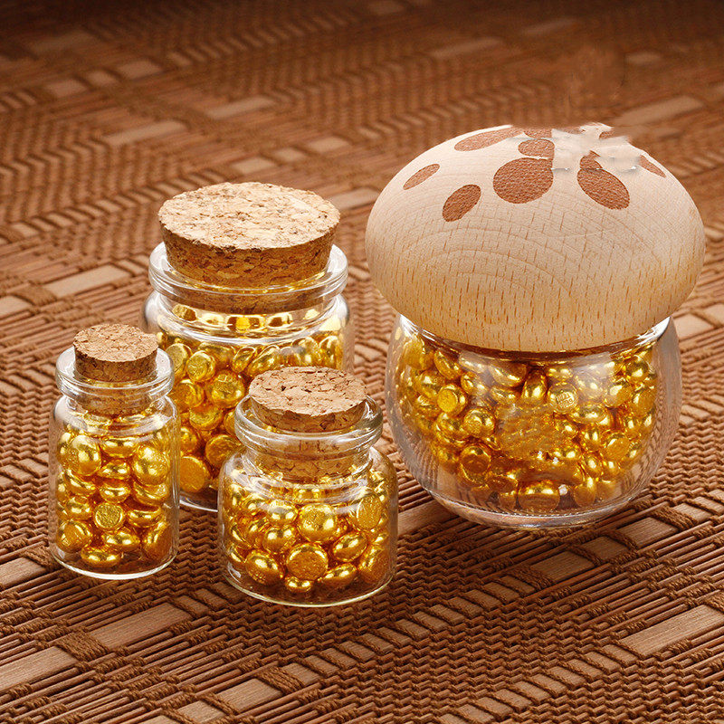 植探金豆子金黄金瓶瓶收纳存攒豆金子的玻豆璃瓶储存金豆豆小瓶子