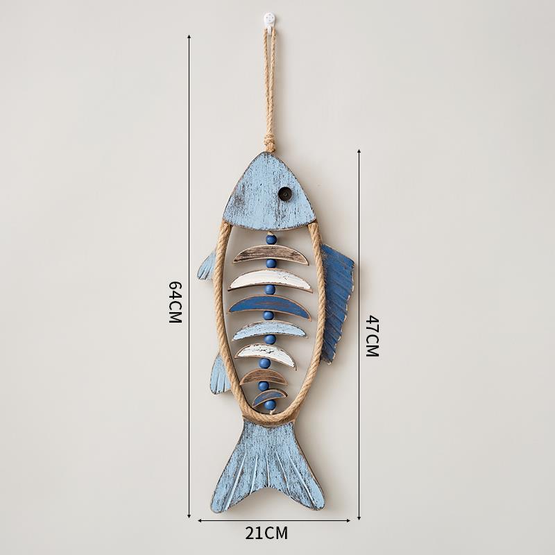 地中海风格鱼挂件墙面立体鱼形壁饰样板房酒店房间走廊玄关装饰品