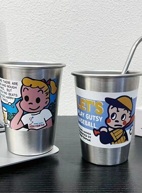 便携学生宿舍不锈钢小熊杯子套装情侣简约漱口杯洗漱家用高档牙刷