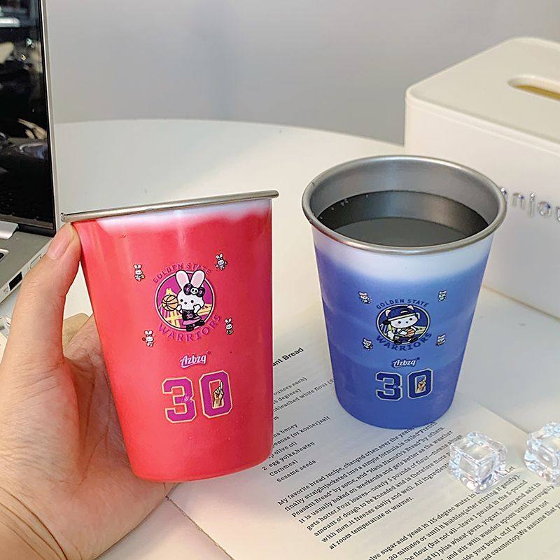 高颜值卡通kitty猫变色水杯咖啡饮料喝水杯情侣款创意小猫冷变杯