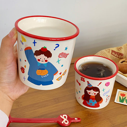 可爱男孩简约创意马克杯水杯套装