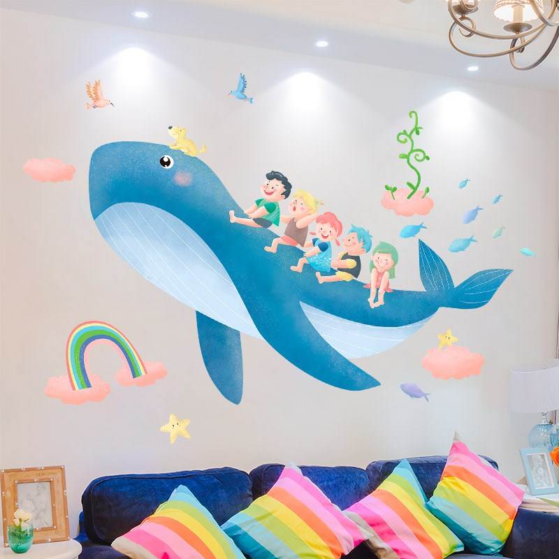 幼儿园儿童房间布置可爱卡通动物贴纸墙贴画卧室床头装饰墙纸自粘图片