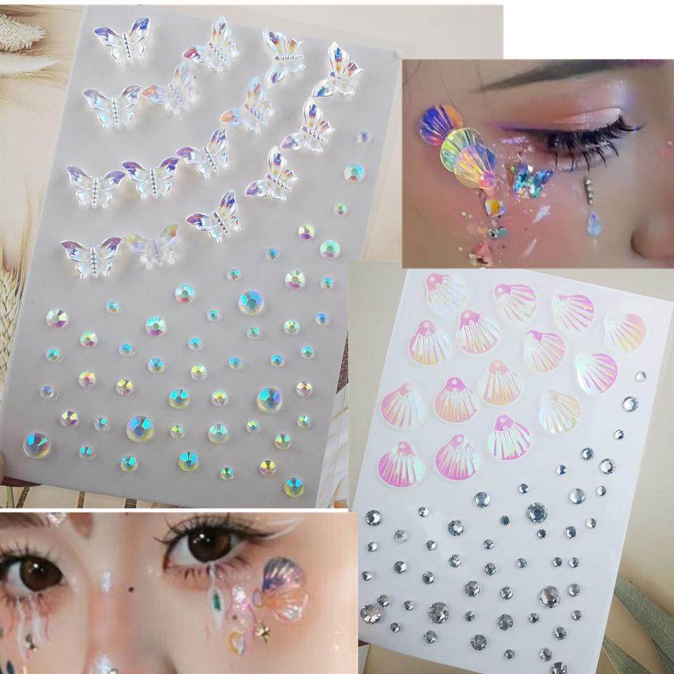 小红书眼妆蝴蝶钻古风仙女眼妆拍照泪痣人鱼贝壳脸部装饰舞台妆,彩妆/香水/美妆工具,指甲装饰,淘宝优惠券,粉丝福利购,淘宝优惠卷