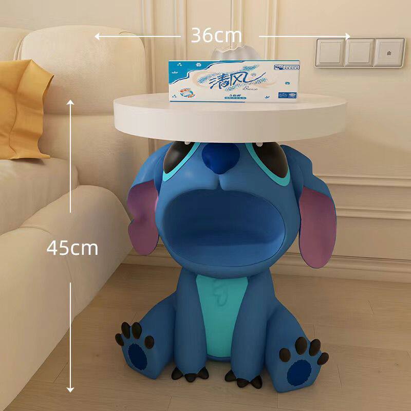 卡通史迪仔边几茶几角几客厅沙发电视柜旁边落地托盘软装饰品摆件