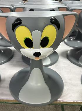 网红汤姆猫创意落地摆件沙发边几茶几客厅卡通家居饰品可爱床头柜