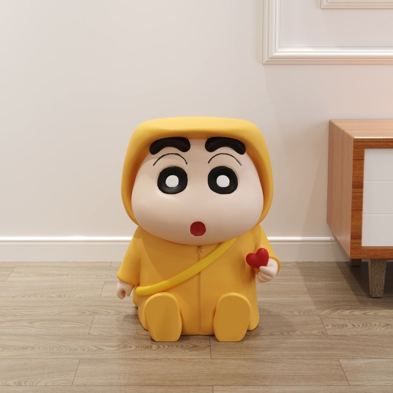 蜡笔小新田园夏日玄关换鞋凳网红儿童小凳子创意客厅卧室边几矮凳