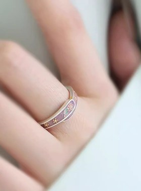 925银复古新中式紫气东来繁花戒指环开口调节民族风女小众高级感