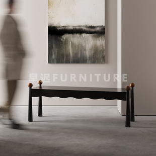 早迟中古风全实木长条凳家用客厅长凳餐椅设计师款 凳 茶凳入户换鞋