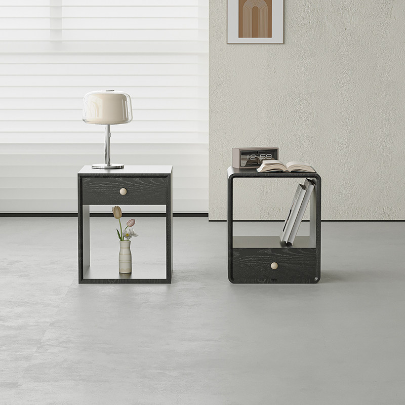 早迟复古风全实木床头柜家用卧室极简床边桌包豪斯原创沙发边桌子,住宅家具,床头柜,淘宝优惠券,粉丝福利购,淘宝优惠卷