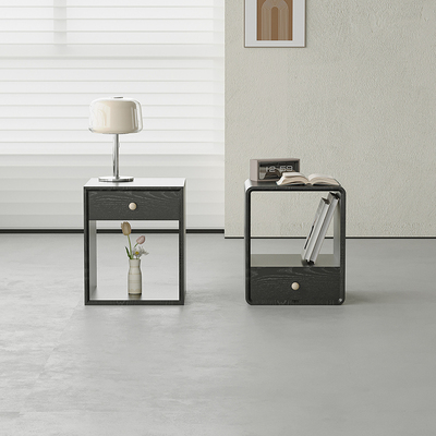 早迟复古风全实木床头柜极简边桌