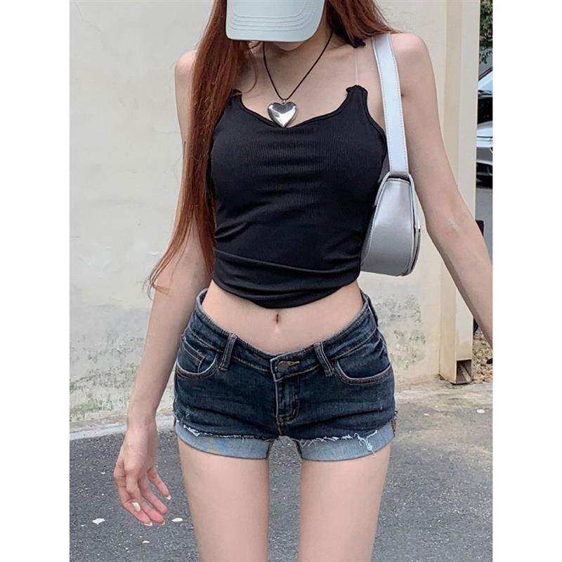 美式复古牛仔短裤女辣妹低腰超短裤性感修身紧身裤子翻边阔腿热裤,女装/女士精品,打底裤,淘宝优惠券,粉丝福利购,淘宝优惠卷