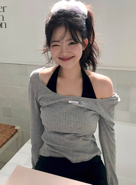 Letter from moon一字肩纯欲上衣女2025夏季新款甜美长袖女