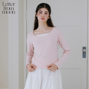 甜美上衣女 Letter from moon一字肩大圆领纯欲上衣女2025夏季 新款