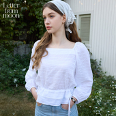 雪纺衫 Letter 新款 2025年双排荷叶边蝴蝶结蕾丝女式 from moon春季
