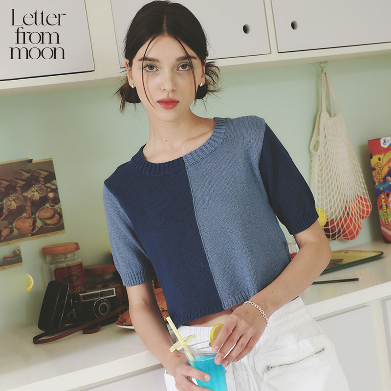 拼色短款毛衣LETTERFROMMOON