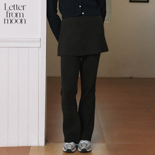 女秋冬长裤 moon月球来信喇叭裤 简约休闲风假两件 from Letter