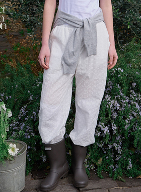 Letter from moon抽绳束脚长裤2025夏季新款清新百搭直筒女裤