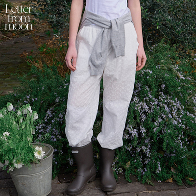 Letter from moon抽绳束脚长裤2025夏季新款清新百搭直筒女裤