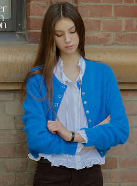 【杨超越同款】Letter from moon简约羊毛开衫女24秋季新款针织衫