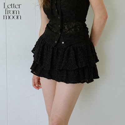 Letter from moon百褶蛋糕裙2025年夏季新款百搭甜美蓬蓬裙短裙女