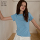 正肩短袖 Letter 短款 T恤女24夏款 from moon简约logo修身