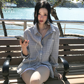 from moon 2026新款 Letter 宽松格纹衬衫 女休闲松弛氛围百搭上衣