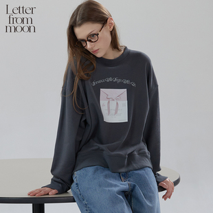 新款 moon蝴蝶结信封卫衣2024秋季 简约复古百搭上衣女 from Letter