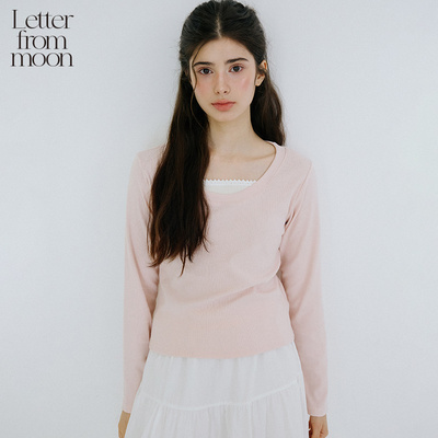 Letterfrommoon假两件打底上衣