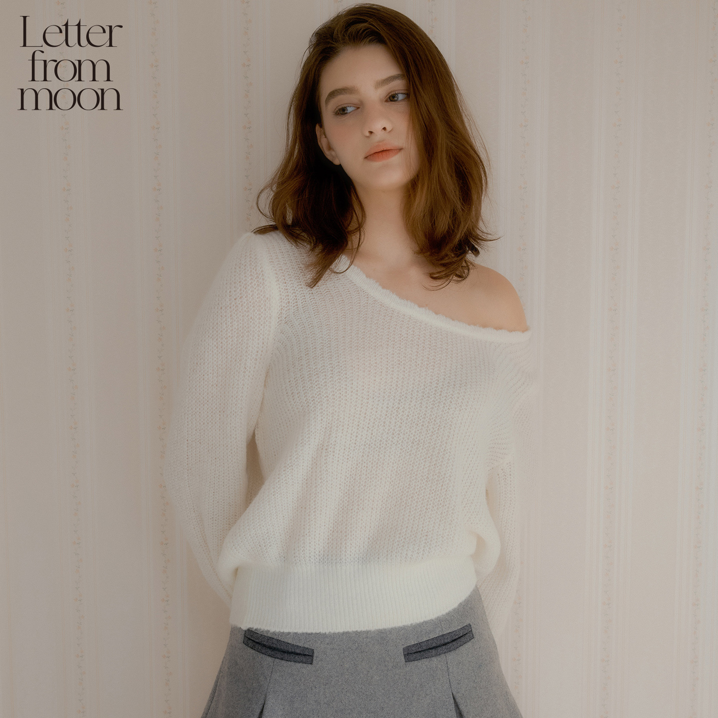Letter from moon单领羊毛毛衣2025冬季新款收腰温柔气质款内搭
