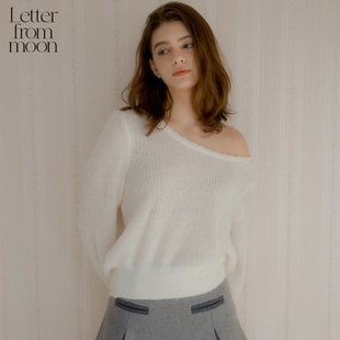 收腰温柔气质款 Letter 新款 moon单领羊毛毛衣2025冬季 内搭 from