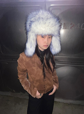 Shapeshifter 蓝色渐变毛尖雪人毛毛帽