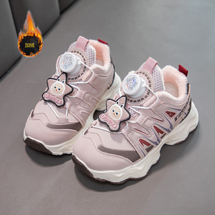 Fans女童鞋 儿童加厚卡通休闲鞋 加绒二棉运动鞋 新款 子 2025冬季 ABC