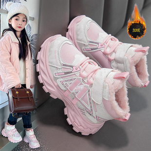 中大童加厚保暖儿童雪地靴 新款 ABC Fans女童加绒大棉靴子2025冬季