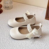 女宝宝单鞋 ABC 珍珠蝴蝶结皮鞋 2025春秋新款 Fans女童公主皮鞋 时尚