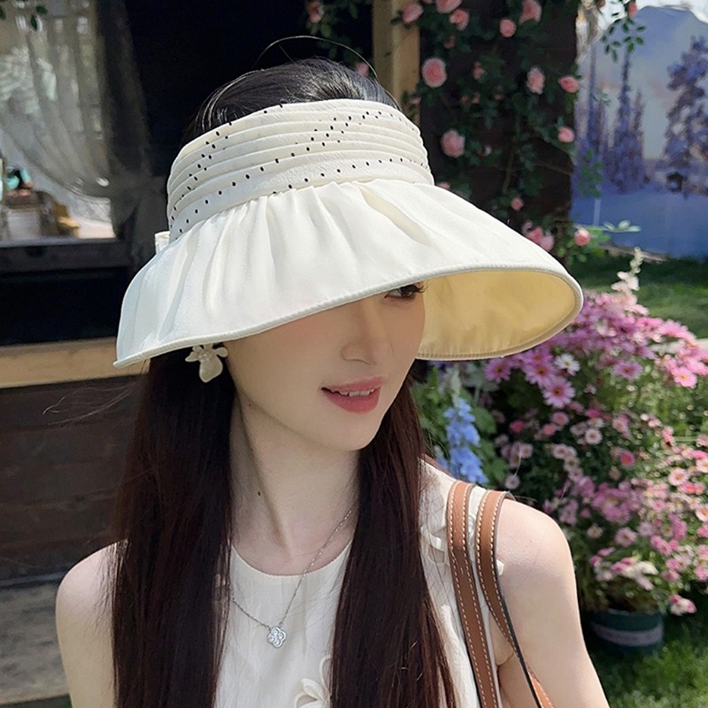 朵澜大檐彩胶空顶防晒帽女夏新款紫外线凉帽透气帽子遮阳帽太阳帽