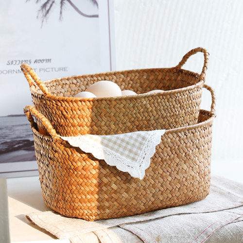 手工收纳筐双提耳闲储