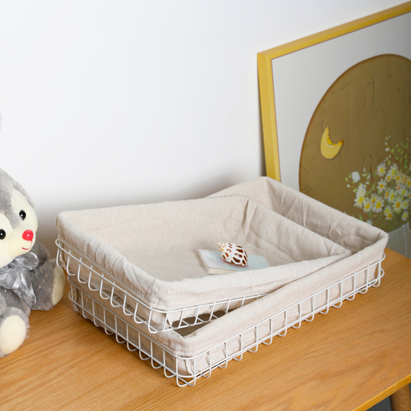 收纳筐铁艺复古桌面收纳盒