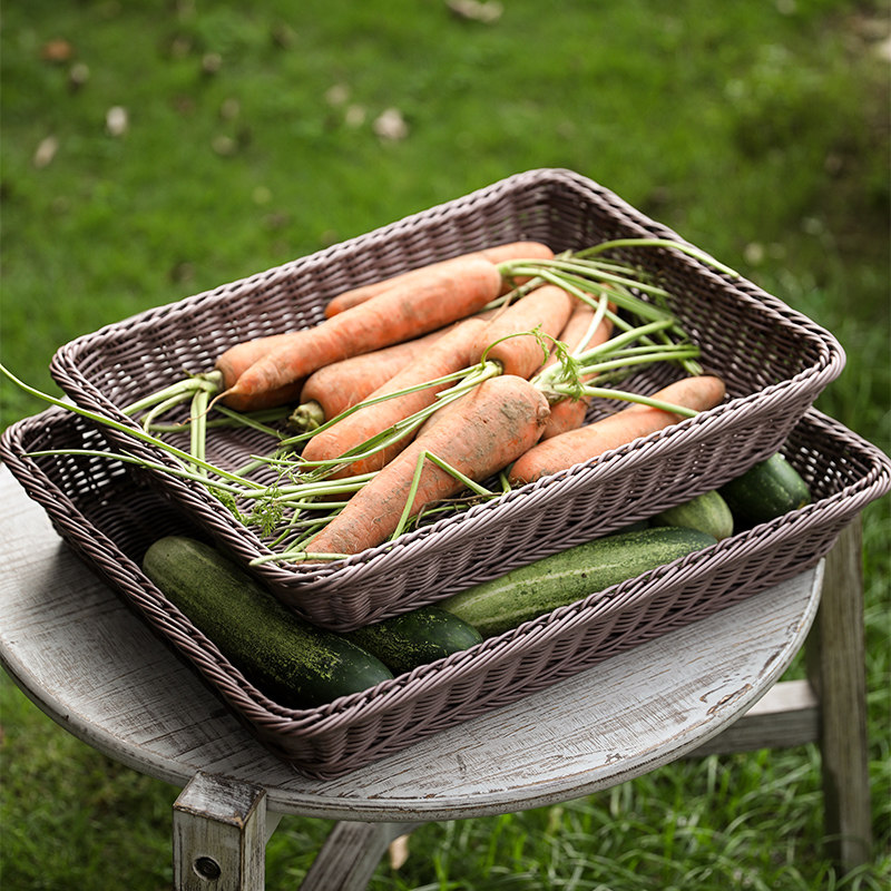 闲储仿藤编超市蔬菜干货陈列篮子水果店展示篮家用面包零食筐,餐饮具,果盆/果盘/果篮,淘宝优惠券,粉丝福利购,淘宝优惠卷